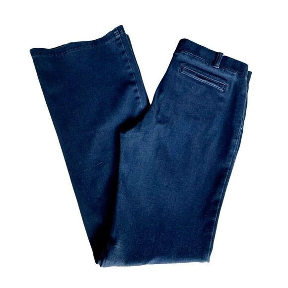 Betabrand Women's Sz Large Long Dark Blue Pull On Bootcut Denim Jeans - Picture 8 of 8